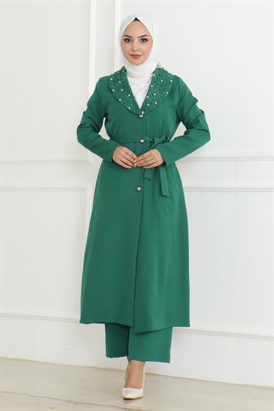 İnci Detaylı Takım Zümrüt MSW19216-4