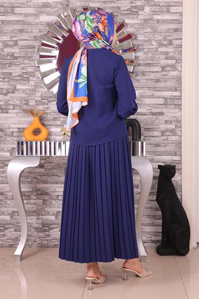 İnci Ve Taş Detaylı Takım İndigo 19135