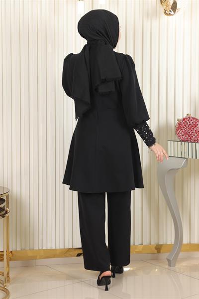 İncili İkili Takım Siyah 17801