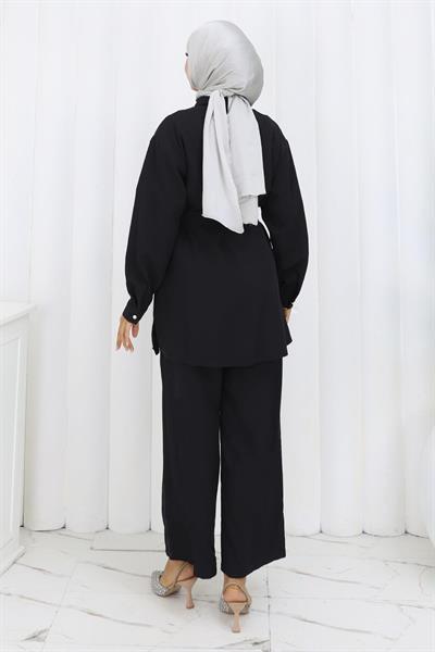 İncili Kuşaklı İkili Takım Siyah 19265