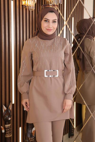 İncili Taş Detaylı Takım Vizon MSW19116-4