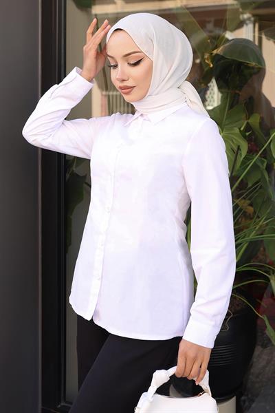 Kadın Gömlek Beyaz 19258