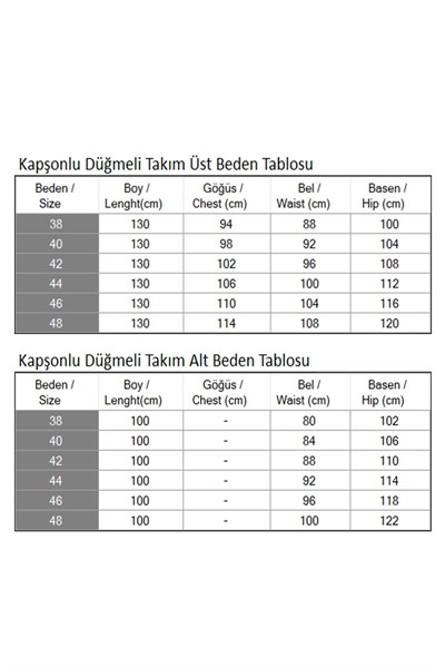 Kapşonlu Düğmeli Takım İndigo 19238