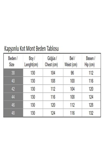 Kapşonlu Kot Mont Açık Mavi 19230