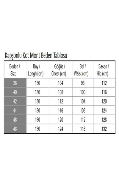 Kapşonlu Kot Mont Füme 19230