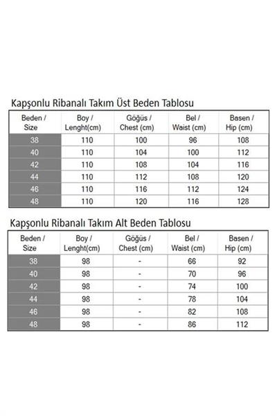 Kapşonlu Ribanalı Takım Siyah MSW19196-1