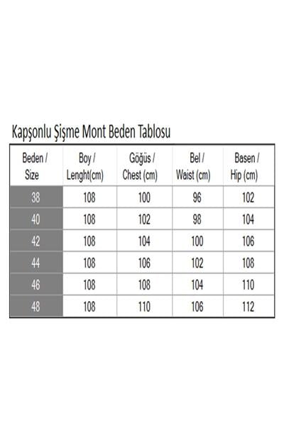 Kapşonlu Şişme Mont Siyah 6155