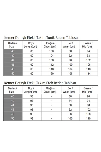 Kemer Detaylı Etekli Takım Gri 19287
