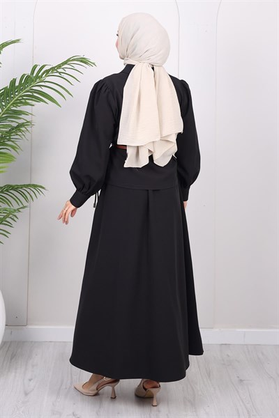 Kemer Detaylı Etekli Takım Siyah 19287