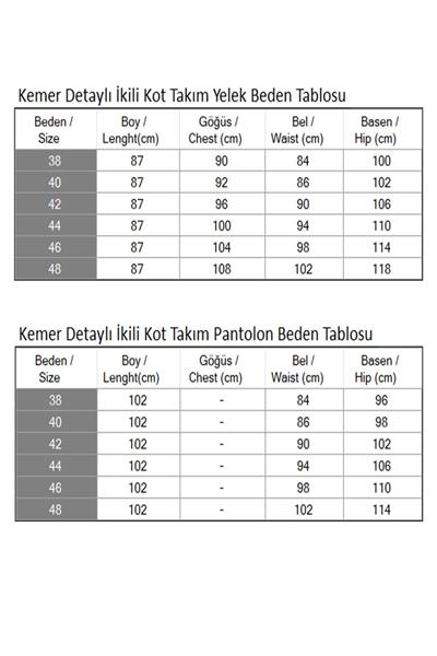 Kemer Detaylı İkili Kot Takım Koyu Mavi 19232
