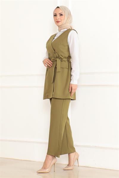 Kemer Detaylı İkili Takım Haki 19232