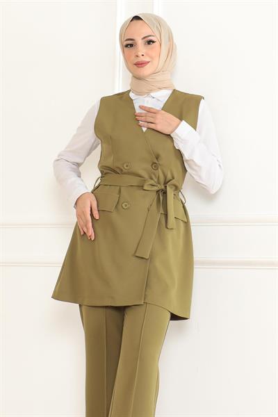 Kemer Detaylı İkili Takım Haki 19232
