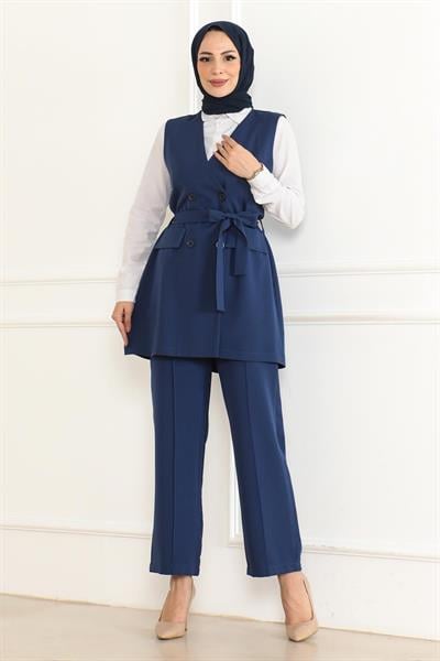 Kemer Detaylı İkili Takım İndigo 19232