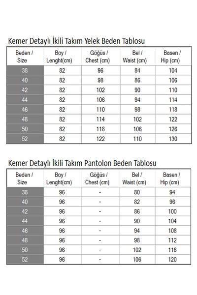 Kemer Detaylı İkili Takım Vizon 19232
