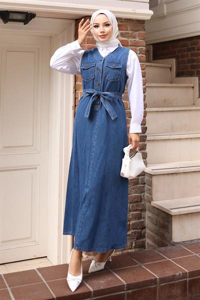 Kemer Detaylı Kot Jile Açık Mavi 19246