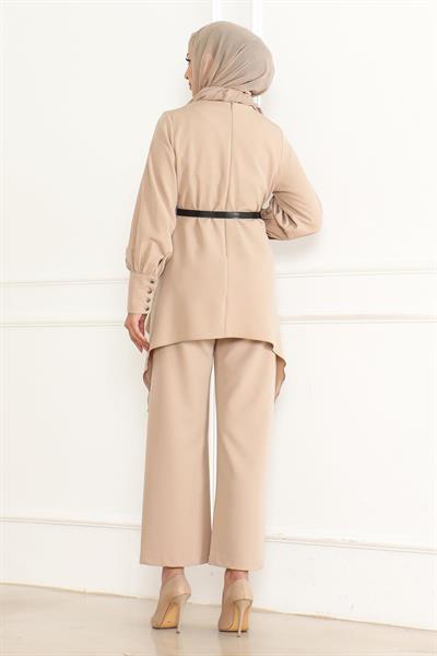 Kemer Detaylı Takım Bej MSW19001-5