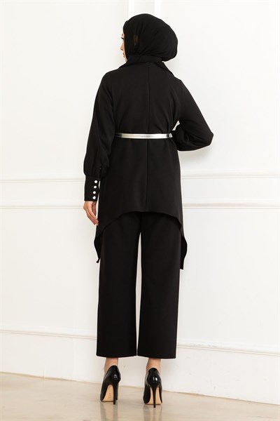 Kemer Detaylı Takım Siyah 19001