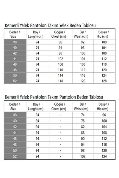 Kemerli Yelek Pantolon Takım İndigo 19250