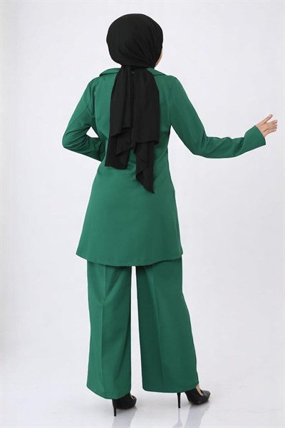 Kuşak Detaylı Takım Zümrüt 19106