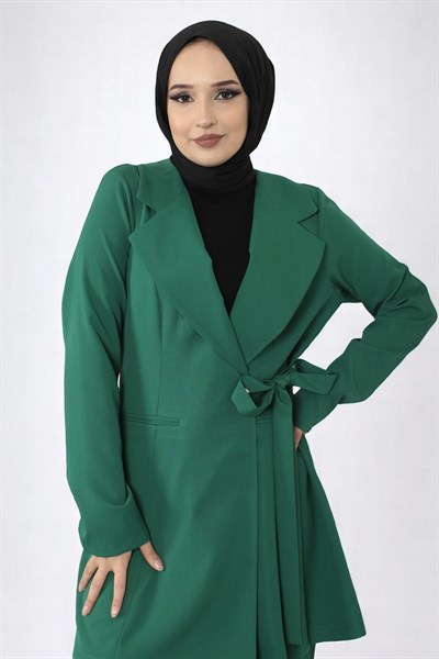 Kuşak Detaylı Takım Zümrüt 19106