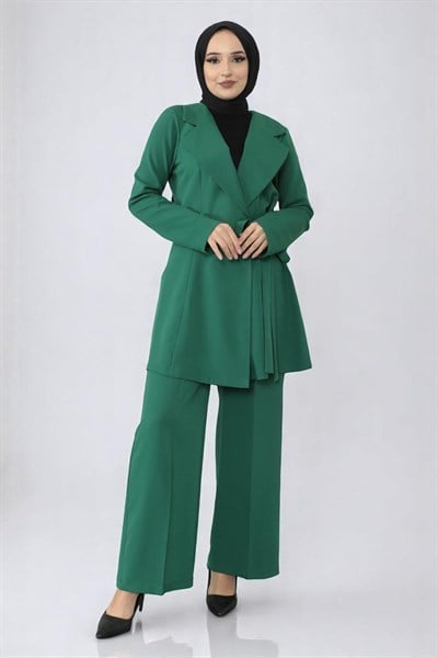 Kuşak Detaylı Takım Zümrüt 19106