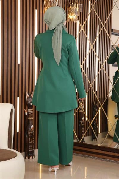 Kuşak Detaylı Takım Zümrüt MSW19106-4