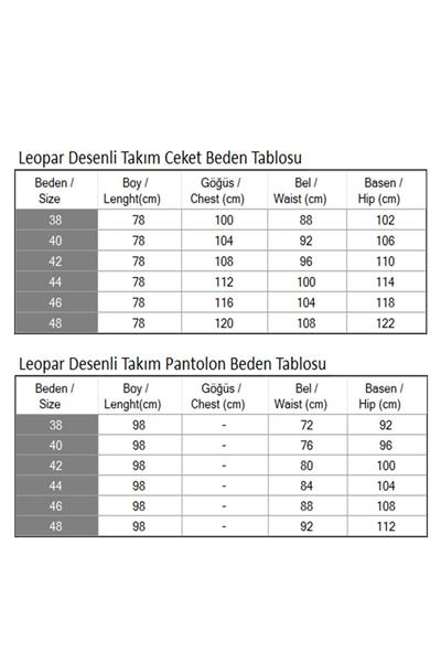 Leopar Desenli Takım İndigo 19218