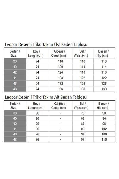 Leopar Desenli Triko Takım Siyah 6147