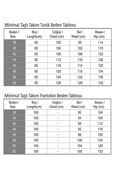 Minimal Taşlı Takım İndigo 19367