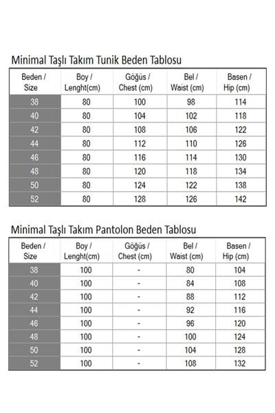 Minimal Taşlı Takım Siyah 19367