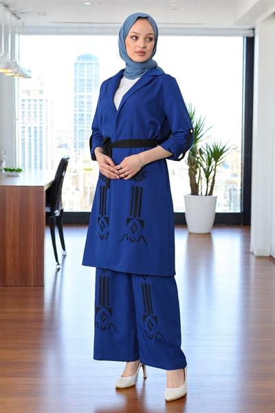 Nakış Detaylı Takım İndigo 19002