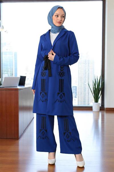 Nakış Detaylı Takım İndigo 19002