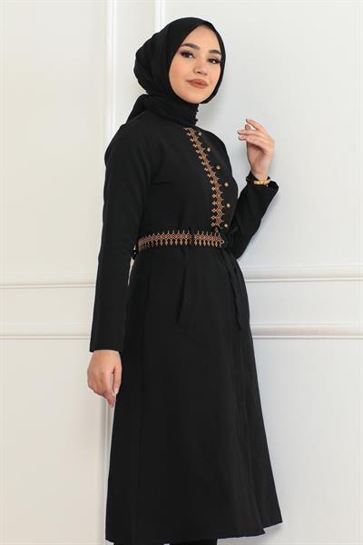 Nakış Detaylı Takım Siyah 6145