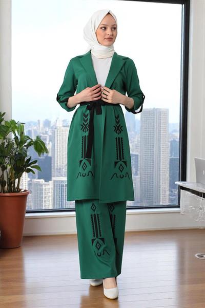 Nakış Detaylı Takım Zümrüt 19002