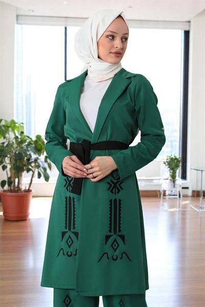 Nakış Detaylı Takım Zümrüt 19002