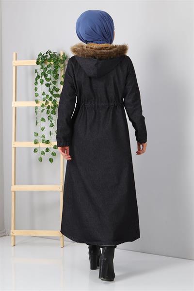 Nakışlı Kot Mont Gri 9492