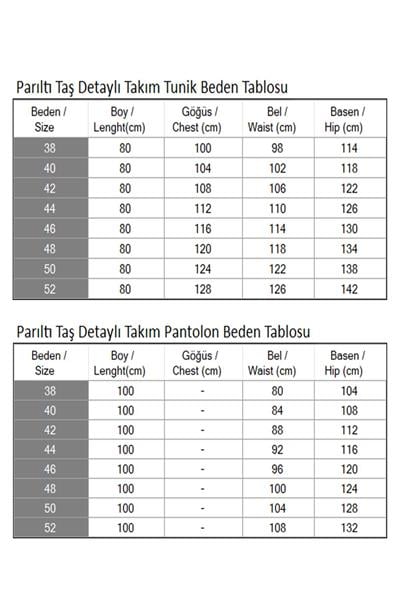 Parıltı Taş Detaylı Takım Vizon 19264