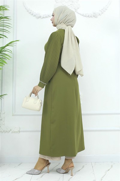 Piliseli Yırtmaçlı Takım Haki 19239