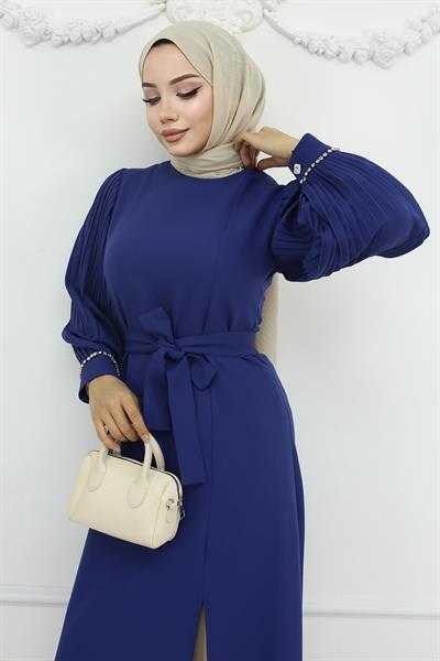 Piliseli Yırtmaçlı Takım İndigo MSW19239-3