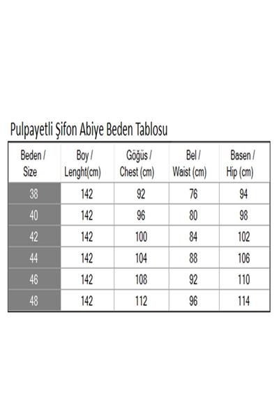 Pulpayetli Şifon Abiye Siyah 19187