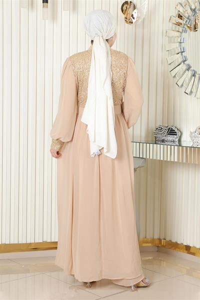 Pulpayetli Şifon Takım Gold MSW19190-4