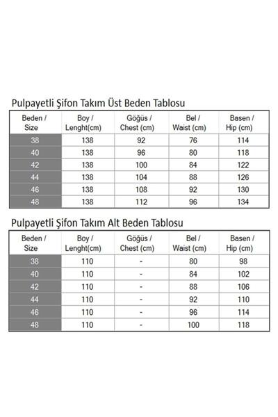 Pulpayetli Şifon Takım Gold MSW19190-4