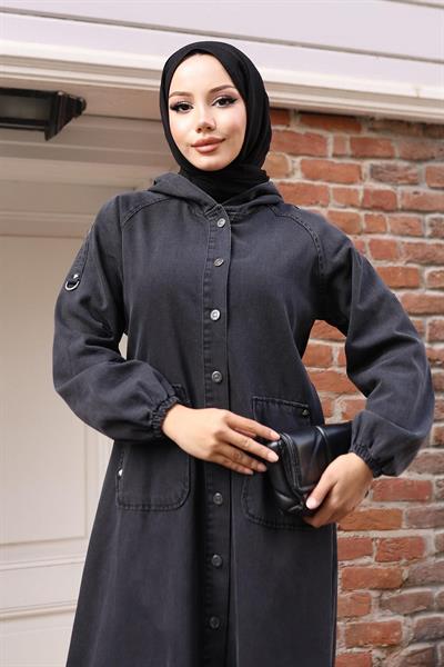 Püskül Detaylı Kot Takım Füme 19243