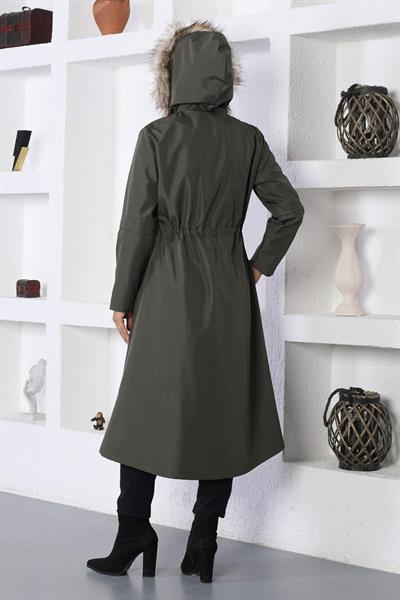 Şerit Detaylı Mont Haki 10360