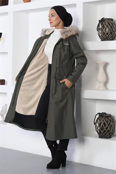 Şerit Detaylı Mont Haki 10360