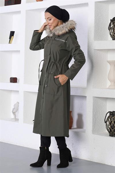 Şerit Detaylı Mont Haki 10360