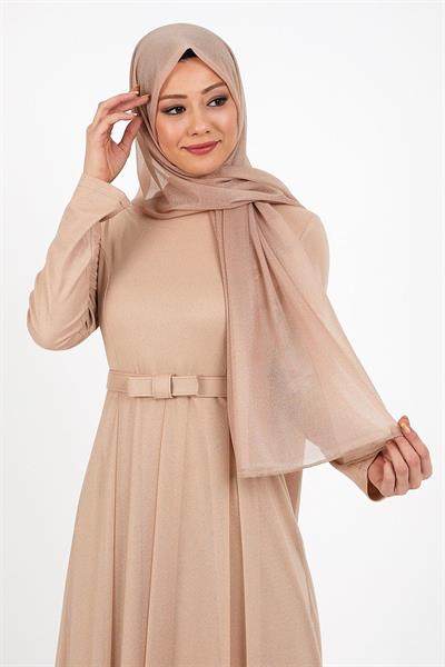 Simli Pileli Abiye Vizon 12240