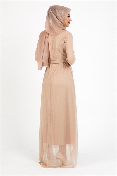 Simli Pileli Abiye Vizon 12240