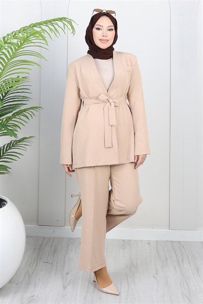Soft Blazer Takım Bej 19389