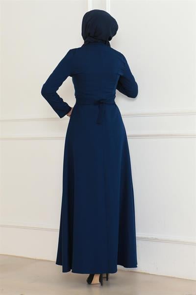 Taş Detaylı Elbise İndigo 6133